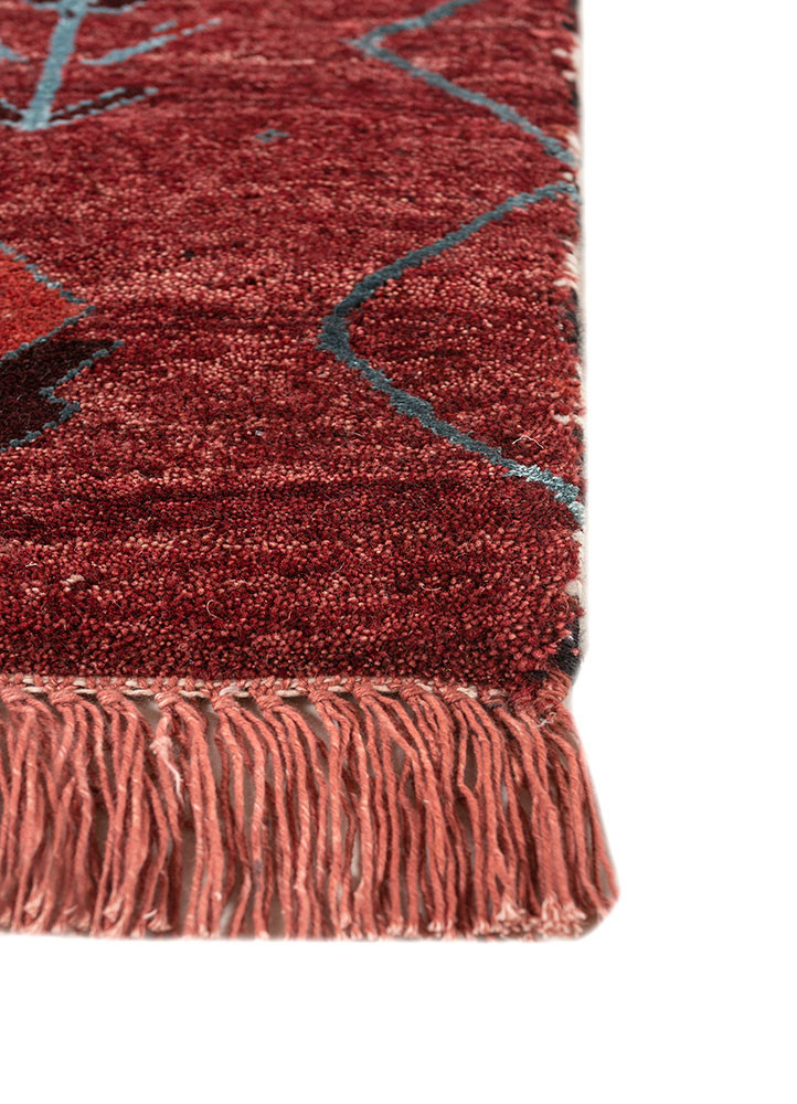 freedom manchaha red and orange wool and bamboo silk hand knotted Rug - Corner freedom manchaha red and orange wool and bamboo silk hand knotted Rug - Corner