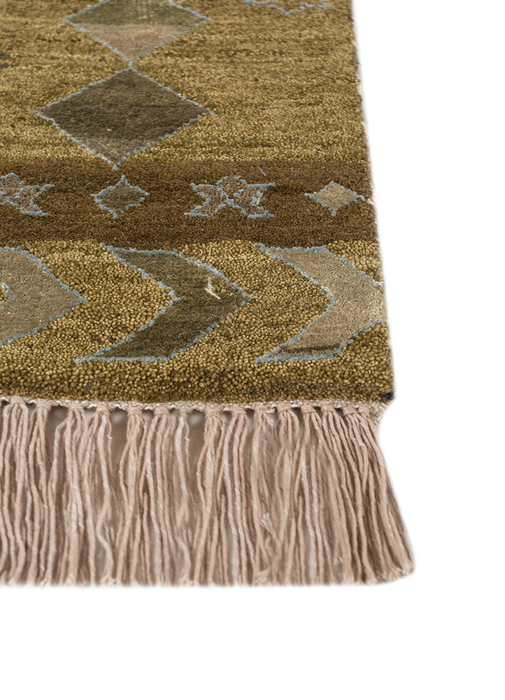 freedom manchaha green wool and bamboo silk hand knotted Rug - Corner freedom manchaha green wool and bamboo silk hand knotted Rug - Corner