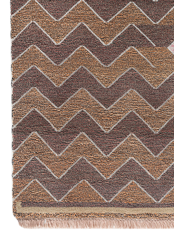 freedom manchaha pink and purple wool and bamboo silk hand knotted Rug - Corner