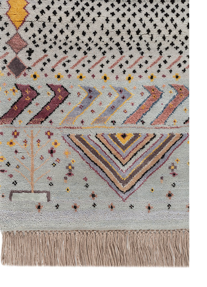 freedom manchaha blue wool and bamboo silk hand knotted Rug - Corner freedom manchaha blue wool and bamboo silk hand knotted Rug - Corner