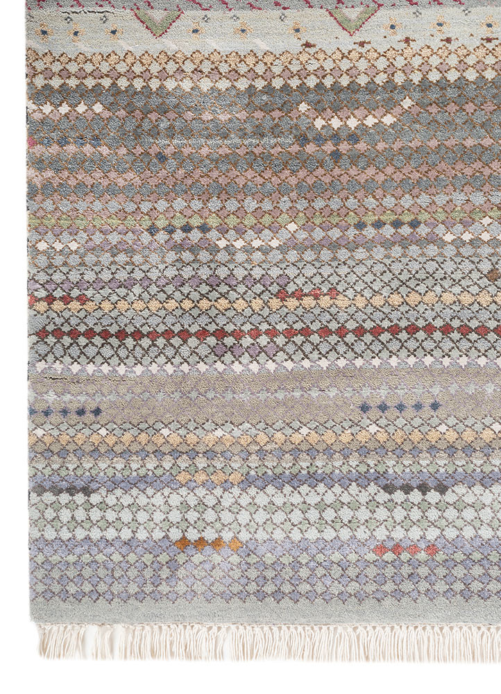 freedom manchaha blue wool and bamboo silk hand knotted Rug - Corner freedom manchaha blue wool and bamboo silk hand knotted Rug - Corner