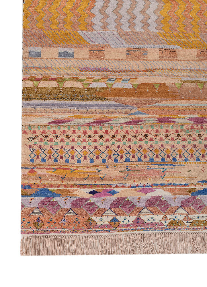 freedom manchaha ivory wool and bamboo silk hand knotted Rug - Corner freedom manchaha ivory wool and bamboo silk hand knotted Rug - Corner