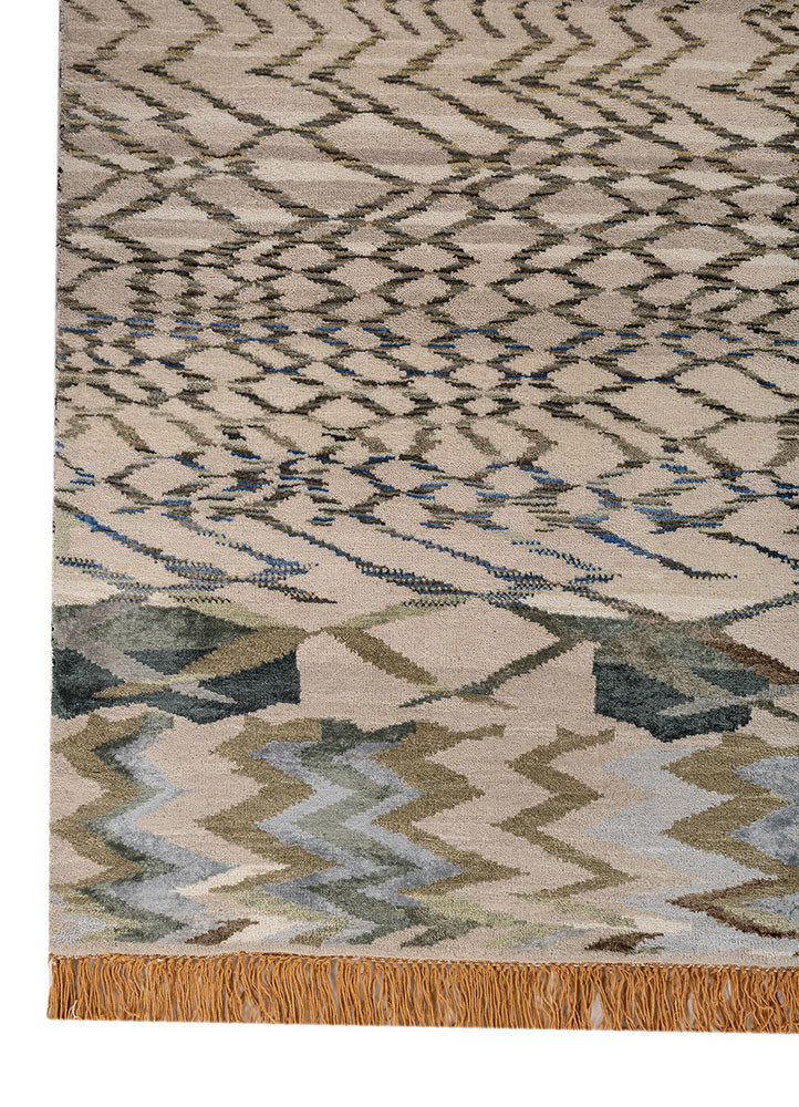 freedom manchaha green wool and bamboo silk hand knotted Rug - Corner freedom manchaha green wool and bamboo silk hand knotted Rug - Corner