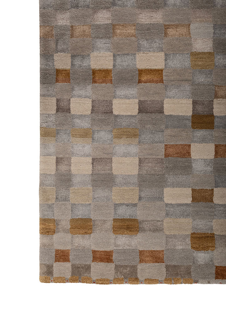 manchaha grey and black wool and bamboo silk hand knotted Rug - Corner manchaha grey and black wool and bamboo silk hand knotted Rug - Corner