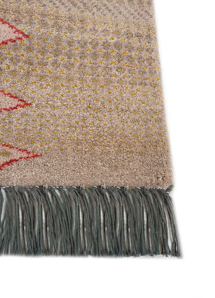 manchaha beige and brown wool and bamboo silk hand knotted Rug - Corner manchaha beige and brown wool and bamboo silk hand knotted Rug - Corner