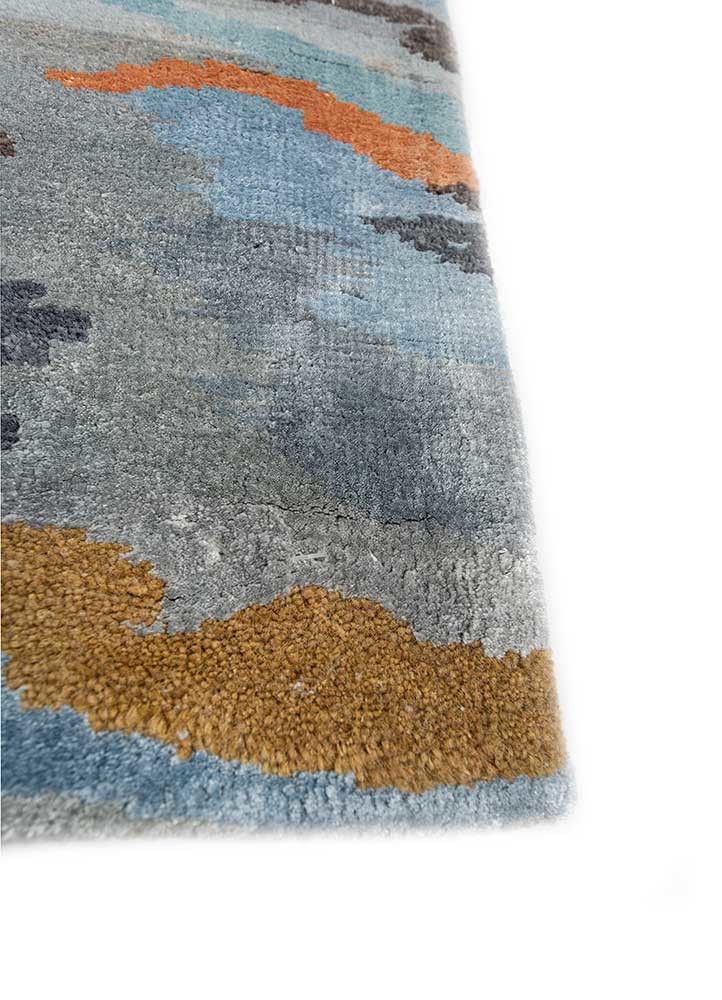 manchaha blue bamboo silk hand knotted Rug - Corner manchaha blue bamboo silk hand knotted Rug - Corner