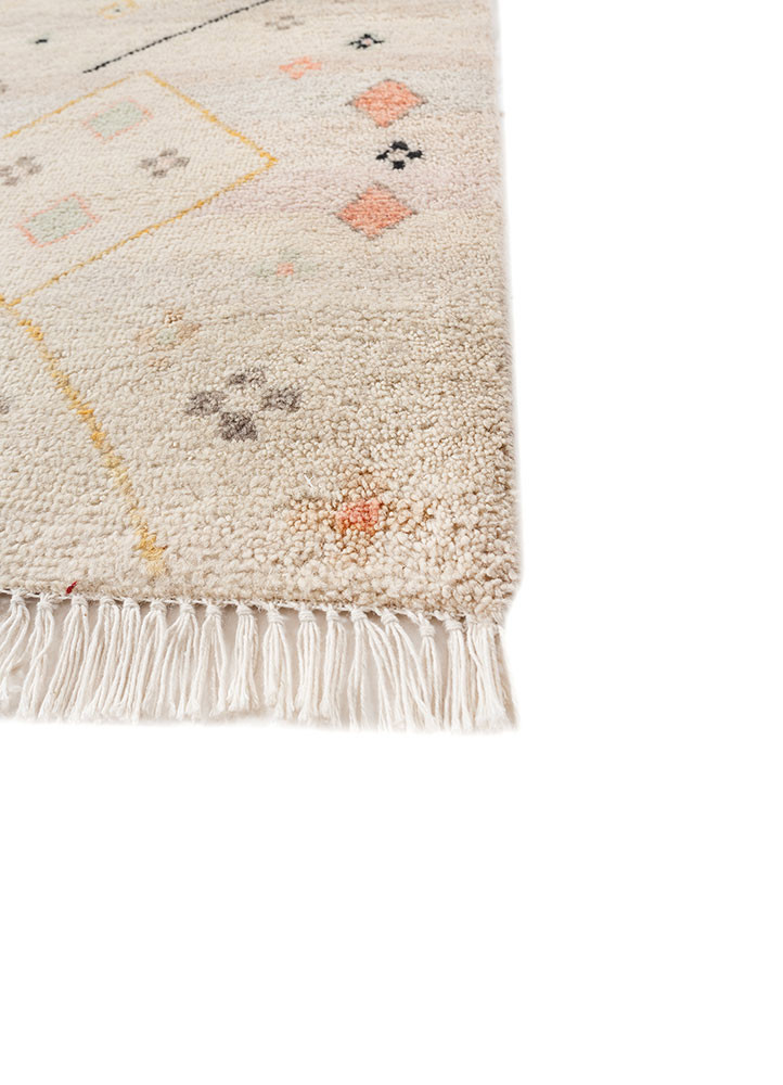 manchaha ivory wool hand knotted Rug - Corner manchaha ivory wool hand knotted Rug - Corner