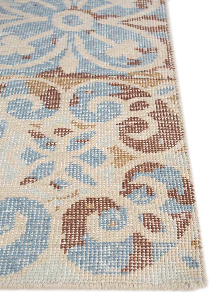 erbe beige and brown wool hand knotted Rug - Corner erbe beige and brown wool hand knotted Rug - Corner