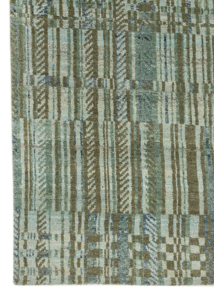 aprezo blue afghan wool hand knotted Rug - Corner aprezo blue afghan wool hand knotted Rug - Corner