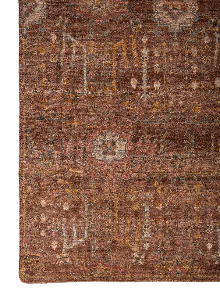 aprezo red and orange wool hand knotted Rug - Corner aprezo red and orange wool hand knotted Rug - Corner