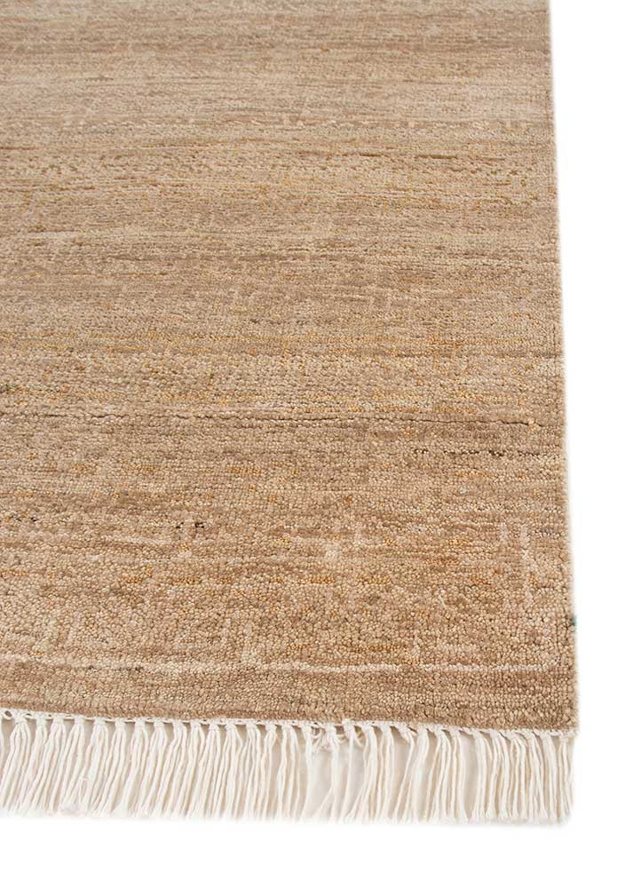 viscaya beige and brown afghan wool hand knotted Rug - Corner