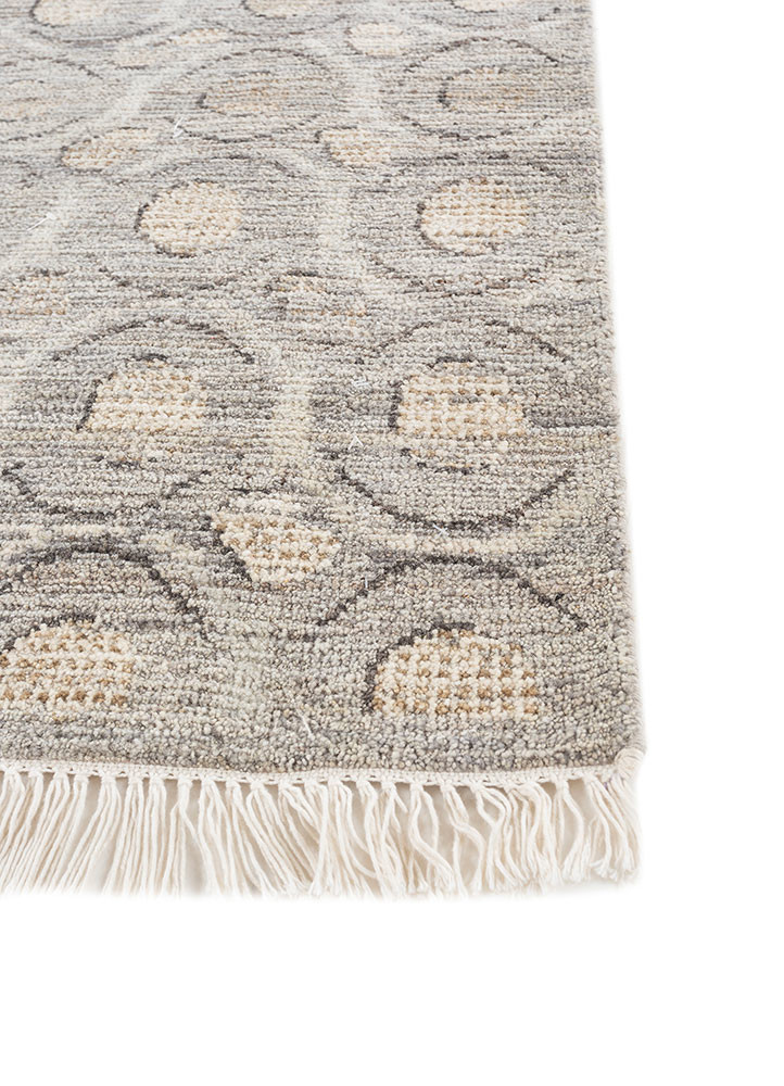 erbe grey and black afghan wool hand knotted Rug - Corner