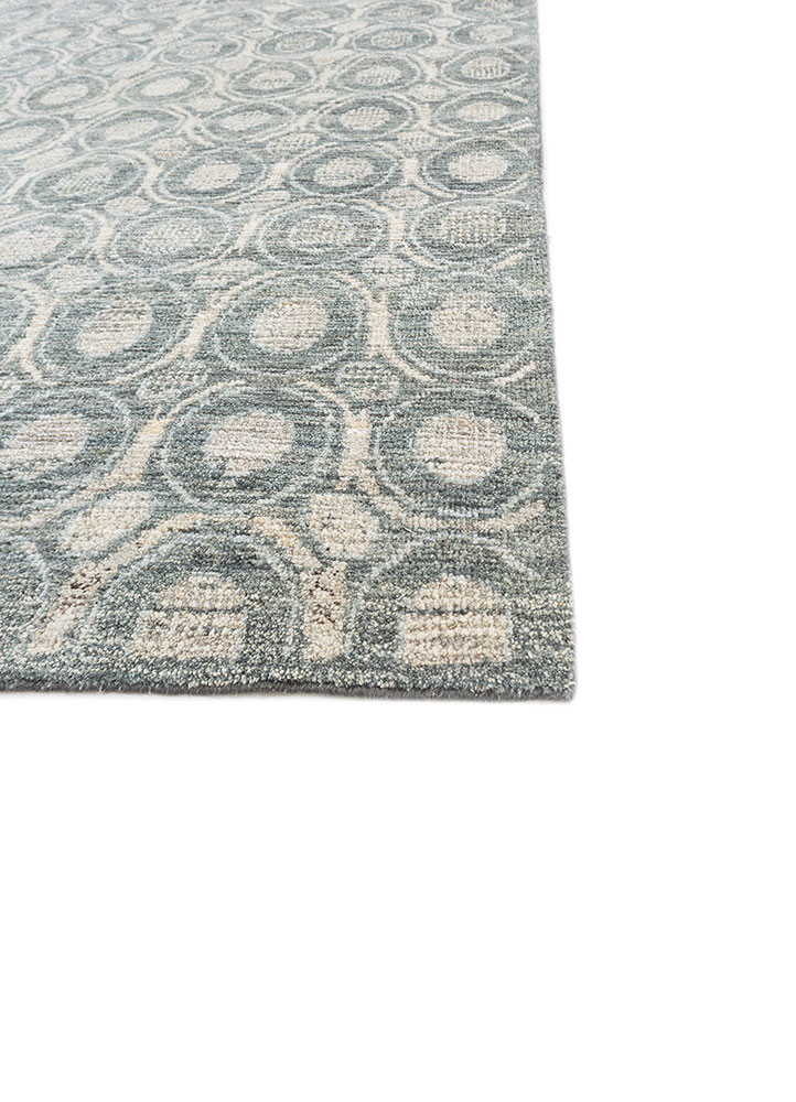 erbe blue afghan wool hand knotted Rug - Corner erbe blue afghan wool hand knotted Rug - Corner