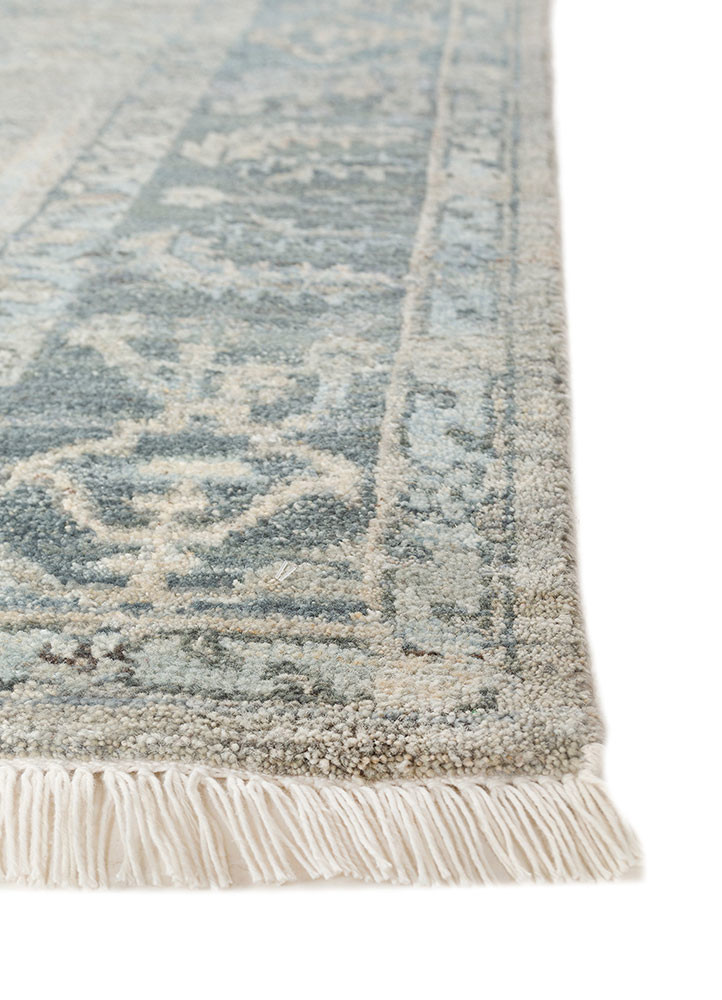 erbe blue afghan wool hand knotted Rug - Corner erbe blue afghan wool hand knotted Rug - Corner