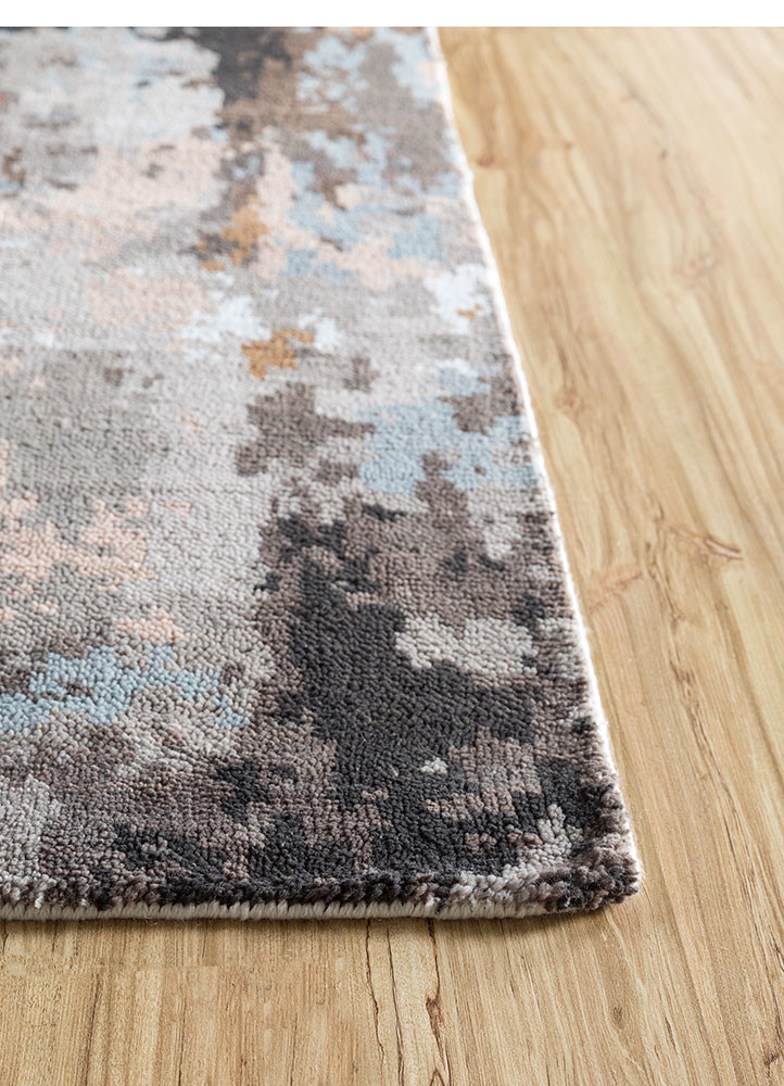 uvenuti grey and black polyester hand knotted Rug - Corner uvenuti grey and black polyester hand knotted Rug - Corner