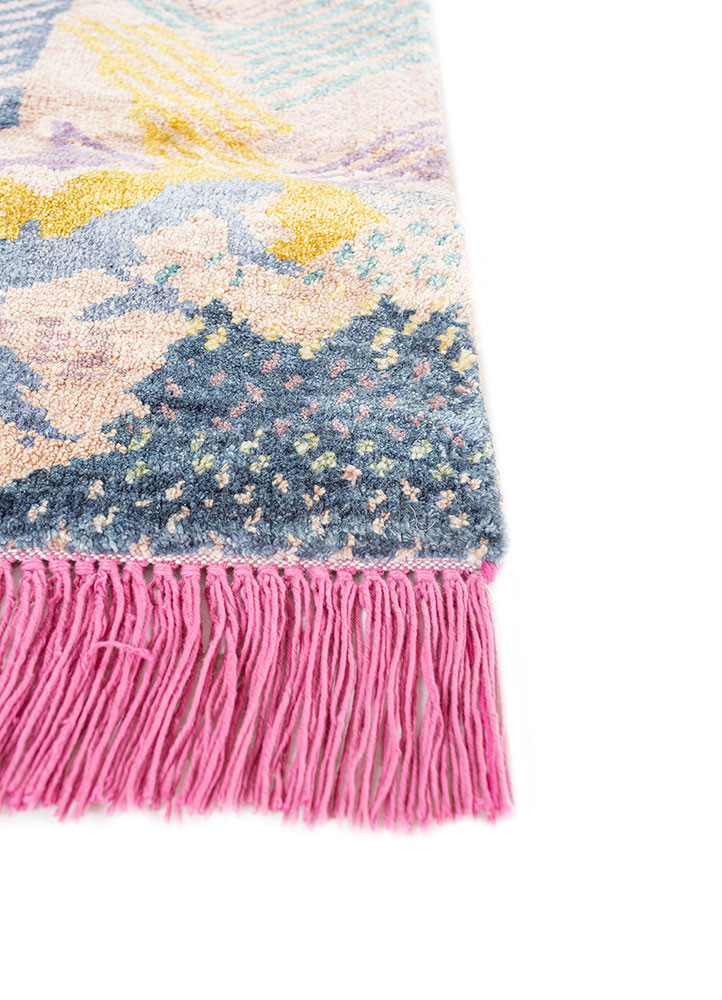 manchaha blue silk hand knotted Rug - Corner manchaha blue silk hand knotted Rug - Corner