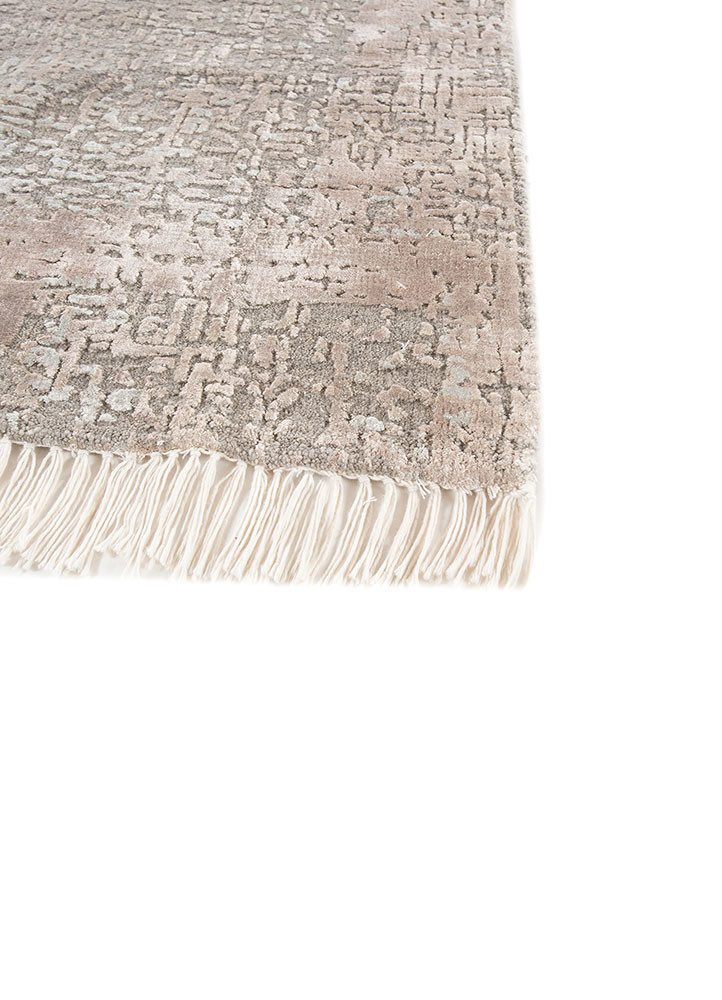entropy grey and black wool and bamboo silk hand knotted Rug - Corner entropy grey and black wool and bamboo silk hand knotted Rug - Corner