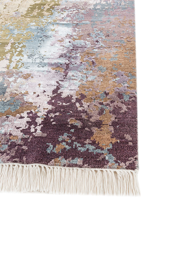 uvenuti pink and purple wool and bamboo silk hand knotted Rug - Corner uvenuti pink and purple wool and bamboo silk hand knotted Rug - Corner