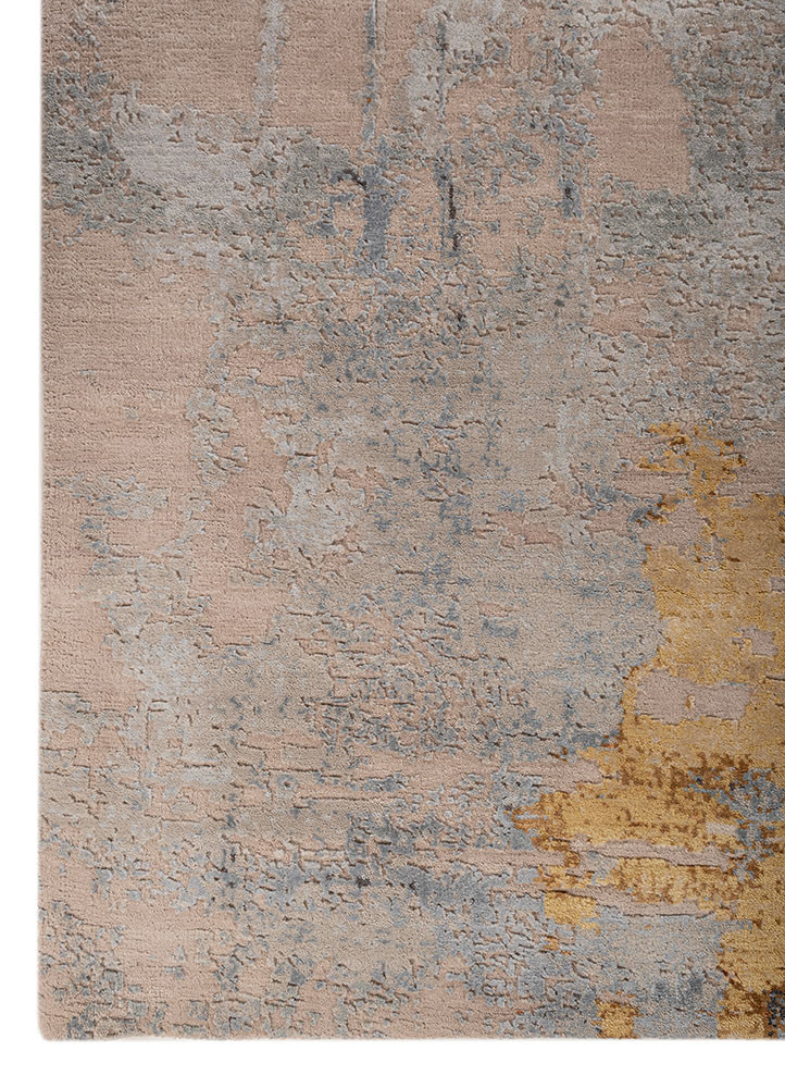 uvenuti pink and purple wool and bamboo silk hand knotted Rug - Corner