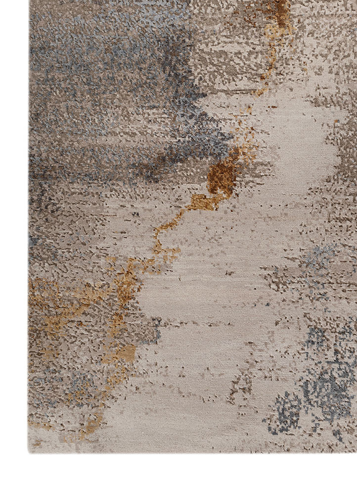 uvenuti pink and purple wool and bamboo silk hand knotted Rug - Corner