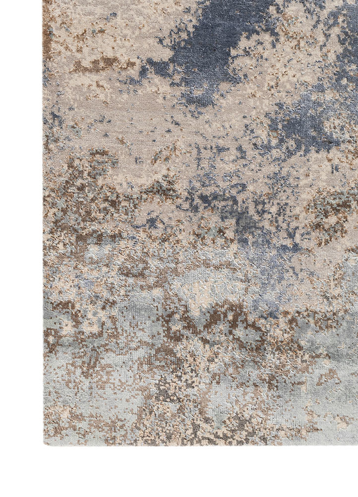 manifest ivory wool and bamboo silk hand knotted Rug - Corner manifest ivory wool and bamboo silk hand knotted Rug - Corner