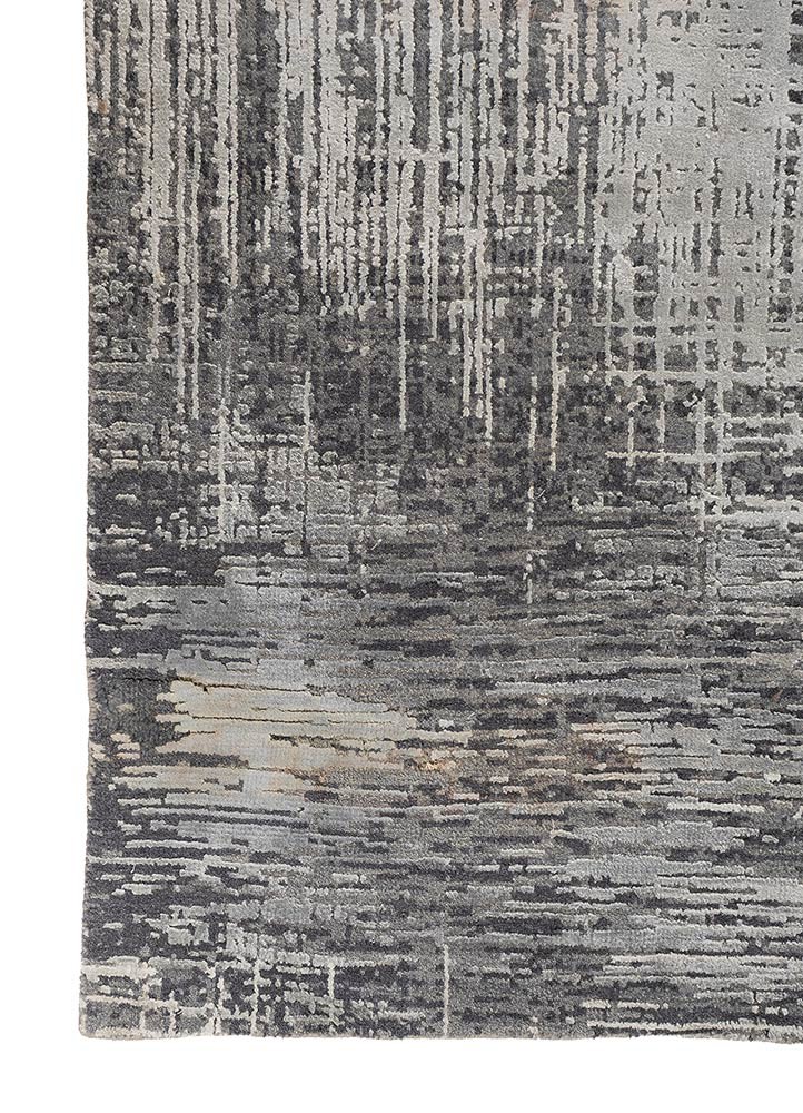 uvenuti blue wool and bamboo silk hand knotted Rug - Corner uvenuti blue wool and bamboo silk hand knotted Rug - Corner