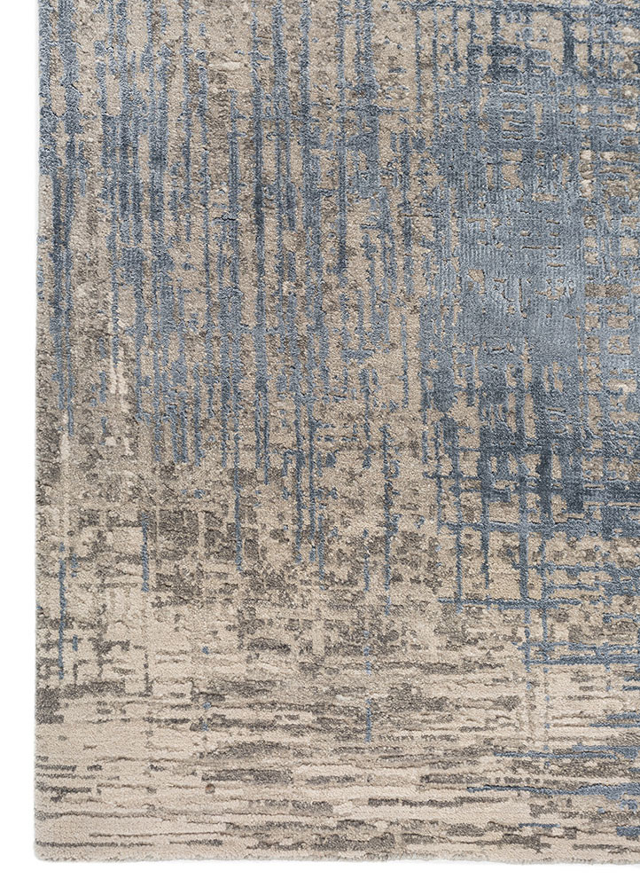 uvenuti grey and black wool and bamboo silk hand knotted Rug - Corner uvenuti grey and black wool and bamboo silk hand knotted Rug - Corner
