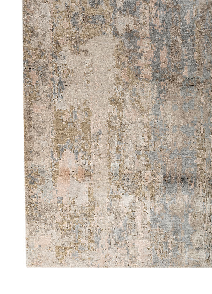 uvenuti ivory wool and bamboo silk hand knotted Rug - Corner uvenuti ivory wool and bamboo silk hand knotted Rug - Corner