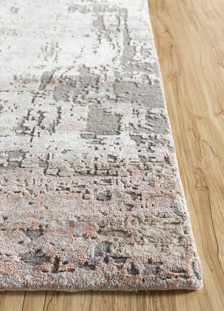 uvenuti ivory wool and bamboo silk hand knotted Rug - Corner