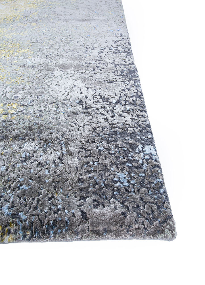 uvenuti grey and black wool and bamboo silk hand knotted Rug - Corner uvenuti grey and black wool and bamboo silk hand knotted Rug - Corner