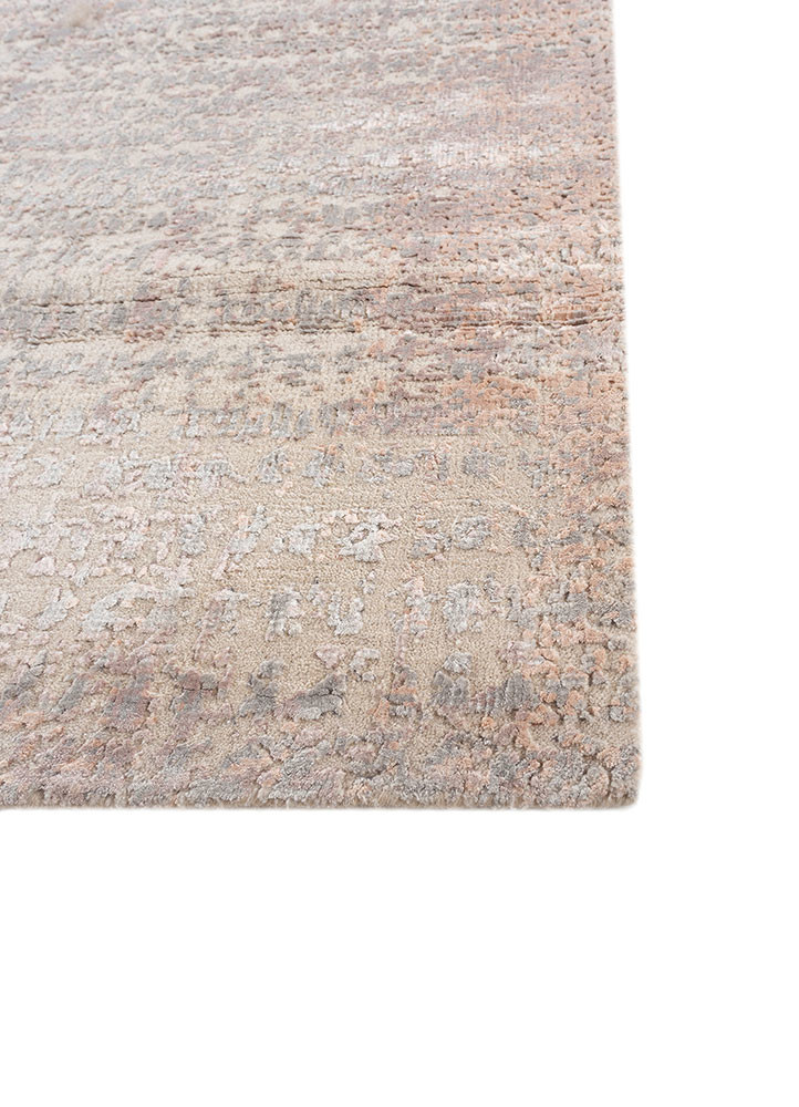 uvenuti ivory wool and bamboo silk hand knotted Rug - Corner uvenuti ivory wool and bamboo silk hand knotted Rug - Corner