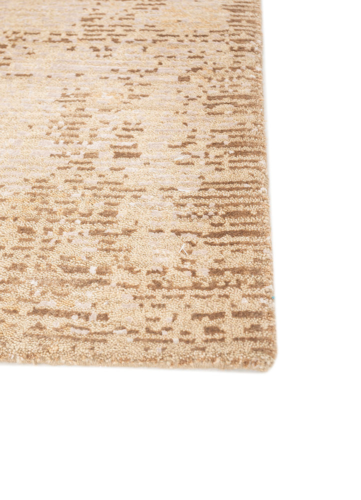 uvenuti beige and brown wool and bamboo silk hand knotted Rug - Corner uvenuti beige and brown wool and bamboo silk hand knotted Rug - Corner
