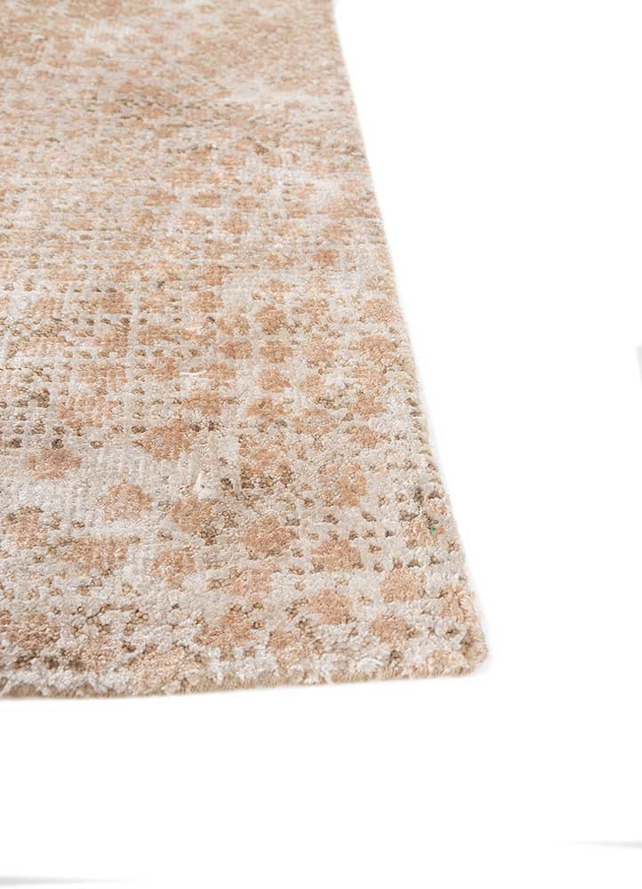 entropy beige and brown wool and bamboo silk hand knotted Rug - Corner entropy beige and brown wool and bamboo silk hand knotted Rug - Corner