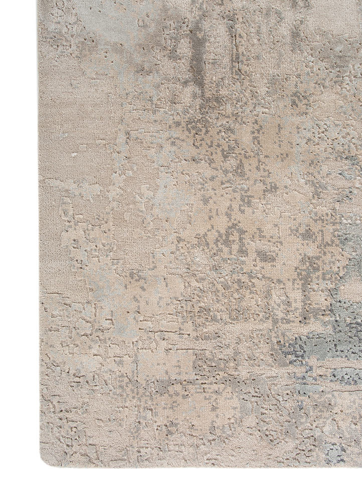 uvenuti ivory wool and bamboo silk hand knotted Rug - Corner uvenuti ivory wool and bamboo silk hand knotted Rug - Corner