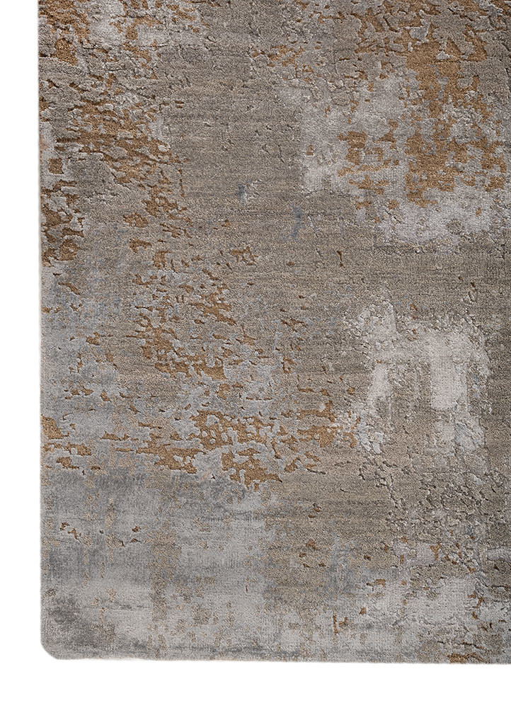 uvenuti grey and black wool and bamboo silk hand knotted Rug - Corner uvenuti grey and black wool and bamboo silk hand knotted Rug - Corner