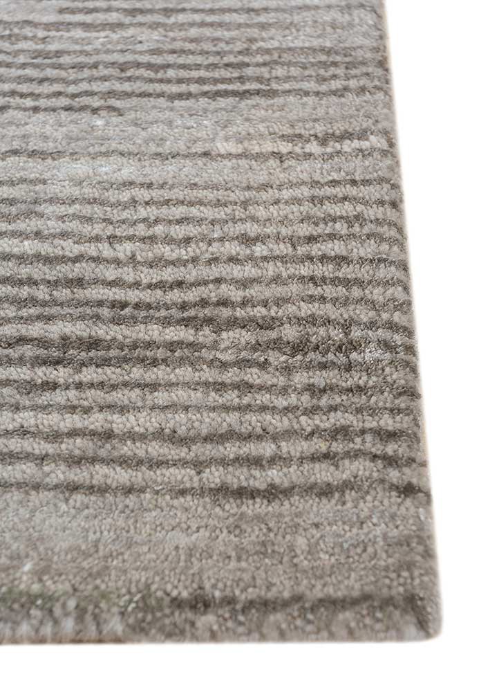hidden by kavi ivory wool and bamboo silk hand knotted Rug - Corner