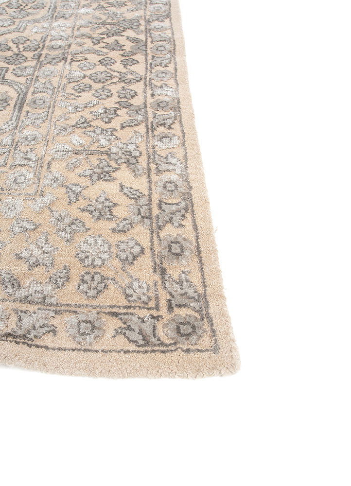 viscaya beige and brown wool and bamboo silk hand knotted Rug - Corner viscaya beige and brown wool and bamboo silk hand knotted Rug - Corner