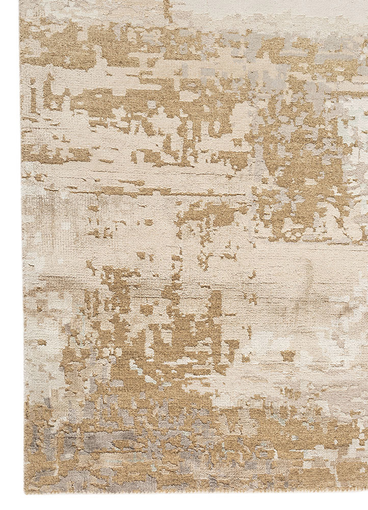 uvenuti ivory wool and bamboo silk hand knotted Rug - Corner uvenuti ivory wool and bamboo silk hand knotted Rug - Corner