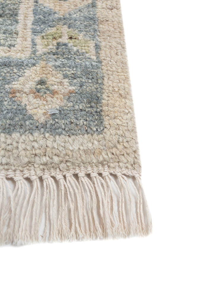 thyme blue afghan wool hand knotted Rug - Corner thyme blue afghan wool hand knotted Rug - Corner