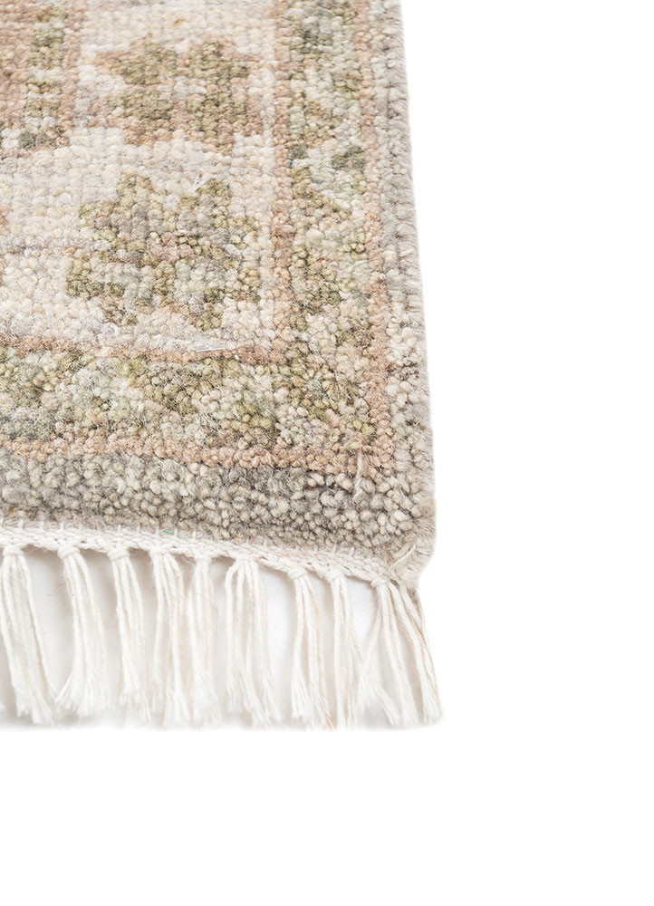 erbe beige and brown wool hand knotted Rug - Corner erbe beige and brown wool hand knotted Rug - Corner