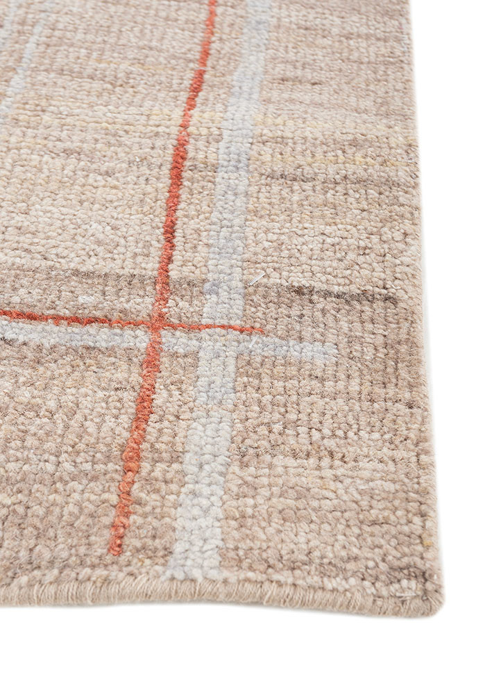 blythe beige and brown wool hand knotted Rug - Corner blythe beige and brown wool hand knotted Rug - Corner