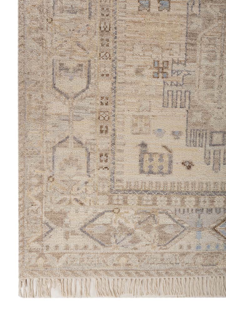 aprezo ivory wool hand knotted Rug - Corner aprezo ivory wool hand knotted Rug - Corner