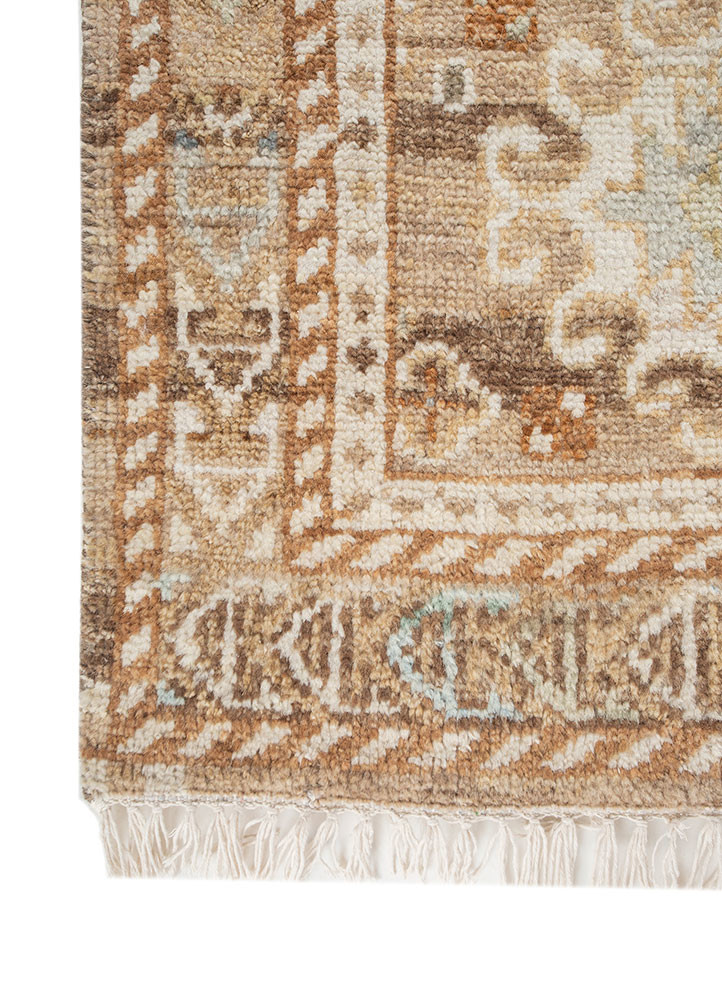 savana beige and brown wool hand knotted Rug - Corner savana beige and brown wool hand knotted Rug - Corner