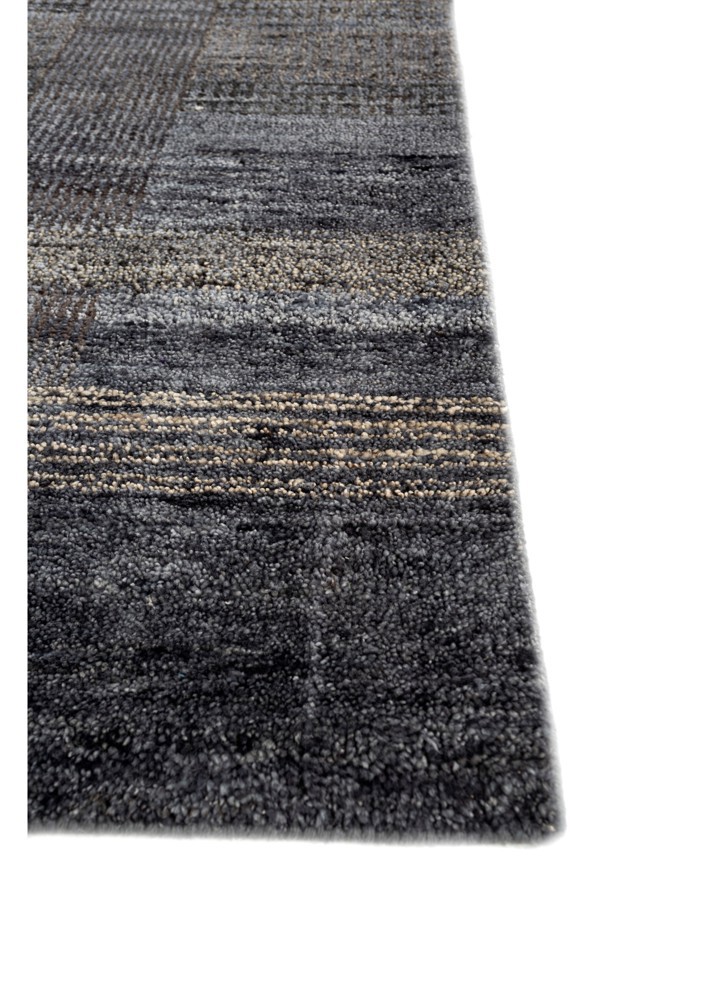 blythe blue afghan wool hand knotted Rug - Corner