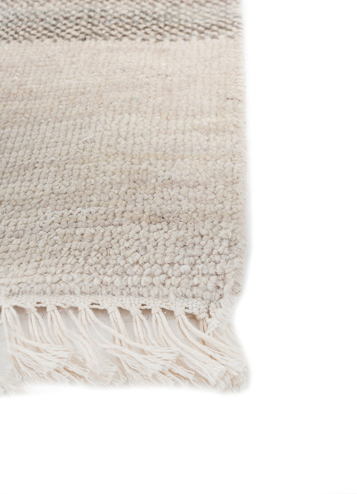 blythe ivory afghan wool hand knotted Rug - Corner