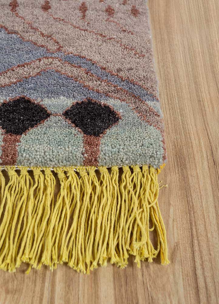 manchaha blue wool and silk hand knotted Rug - Corner manchaha blue wool and silk hand knotted Rug - Corner