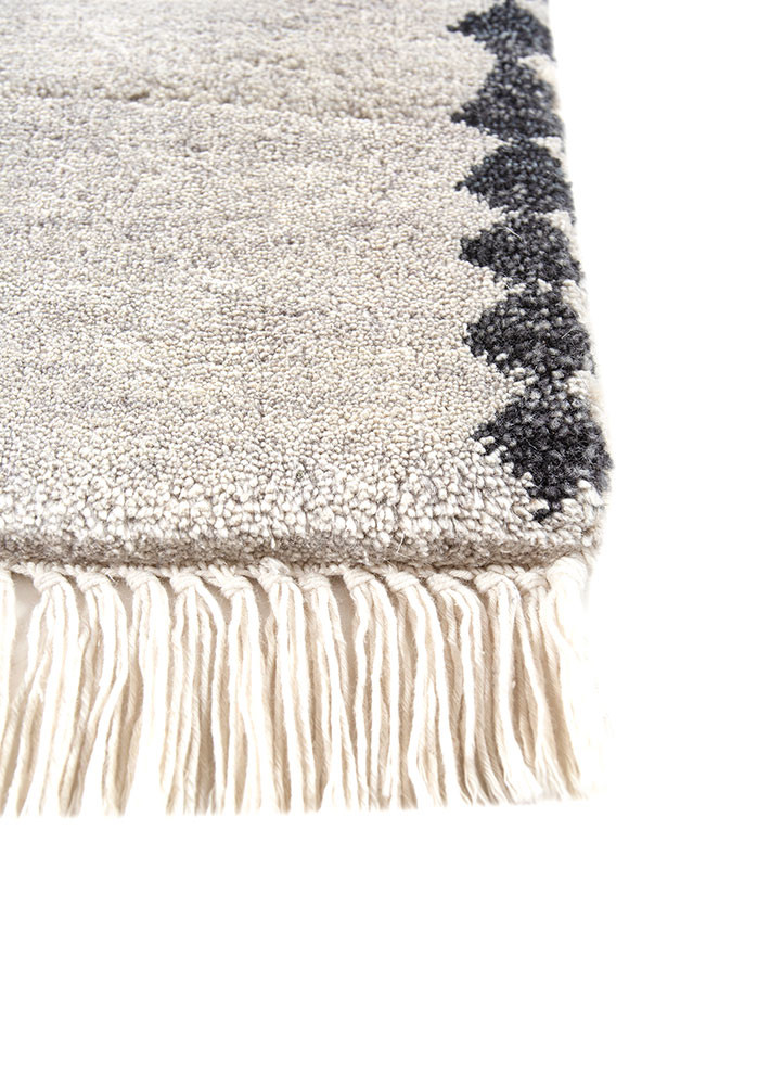 freedom manchaha ivory wool and silk hand knotted Rug - Corner