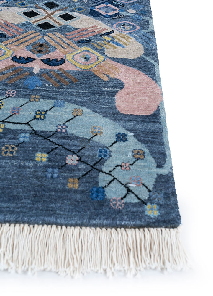 freedom manchaha pink and purple wool and silk hand knotted Rug - Corner freedom manchaha pink and purple wool and silk hand knotted Rug - Corner