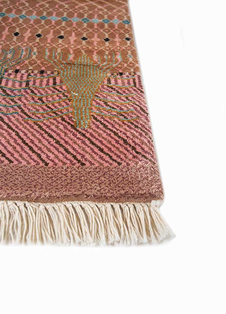 freedom manchaha red and orange wool and bamboo silk hand knotted Rug - Corner freedom manchaha red and orange wool and bamboo silk hand knotted Rug - Corner
