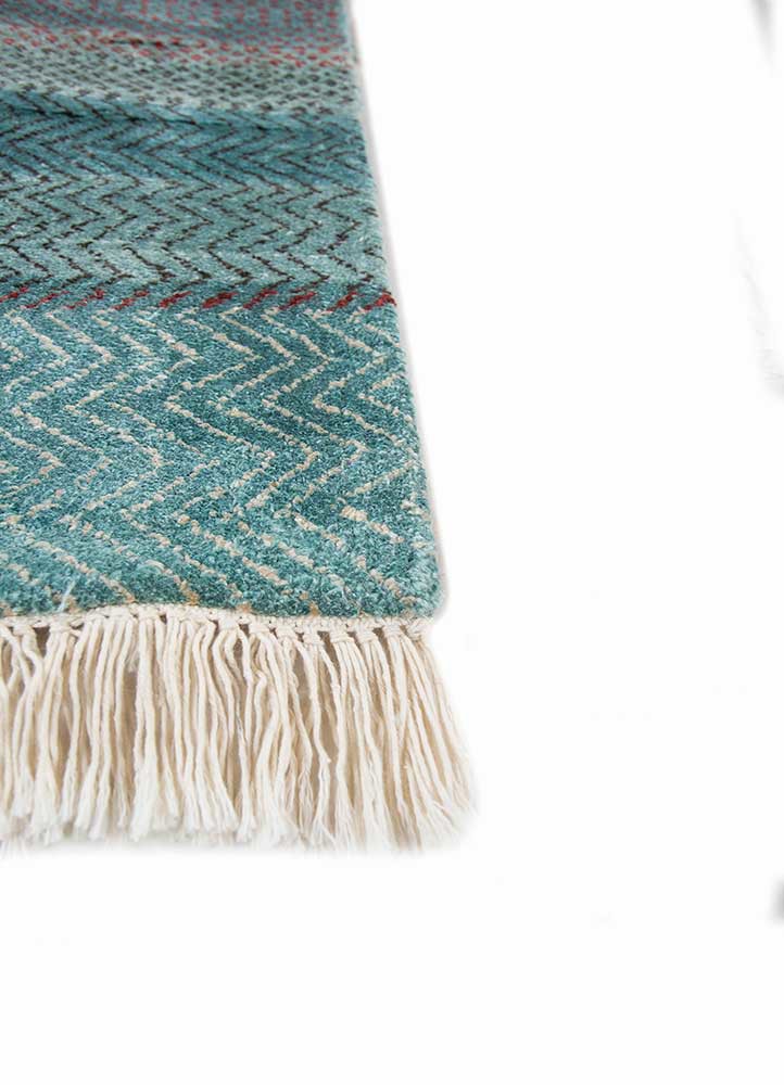 manchaha blue silk hand knotted Rug - Corner manchaha blue silk hand knotted Rug - Corner